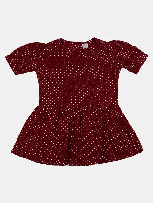 kids maroon printed peplum top - 20814225 - Very Small Image - 1