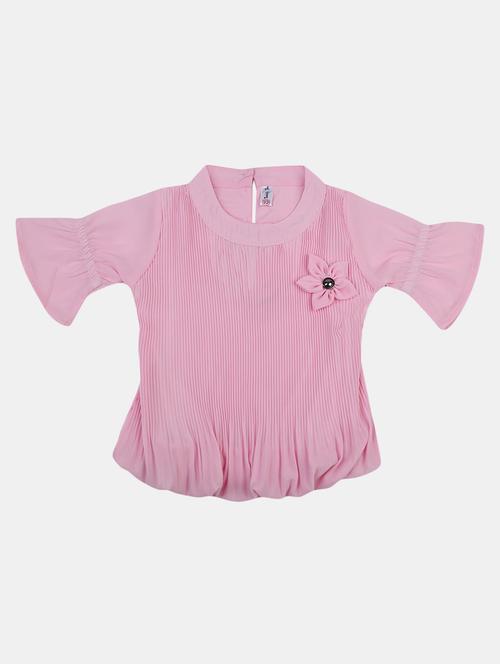 kids solid pink detailed top - 20814240 - Very Small Image - 1
