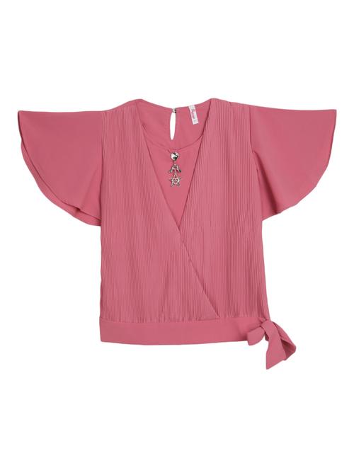 kids solid pink detailed top - 20814253 - Very Small Image - 1