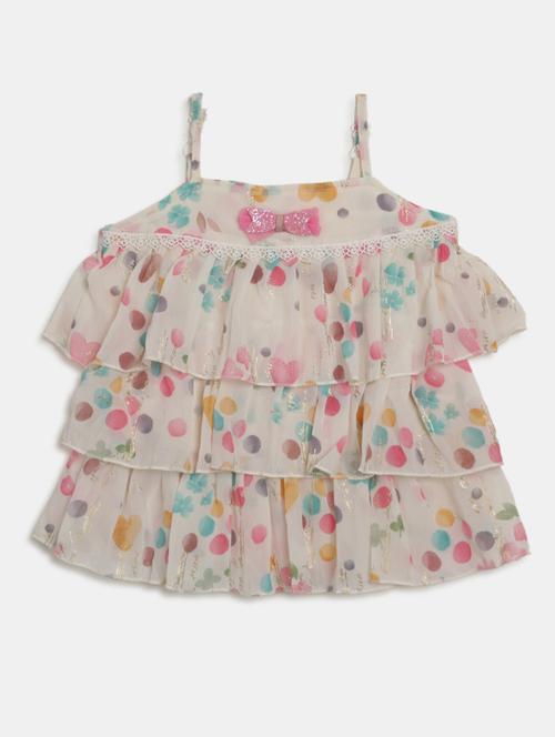 kids white printed layered detailed top - 20814260 - Very Small Image - 1