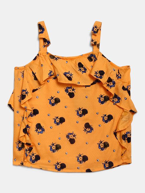 kids orange printed top - 20814277 - Very Small Image - 1