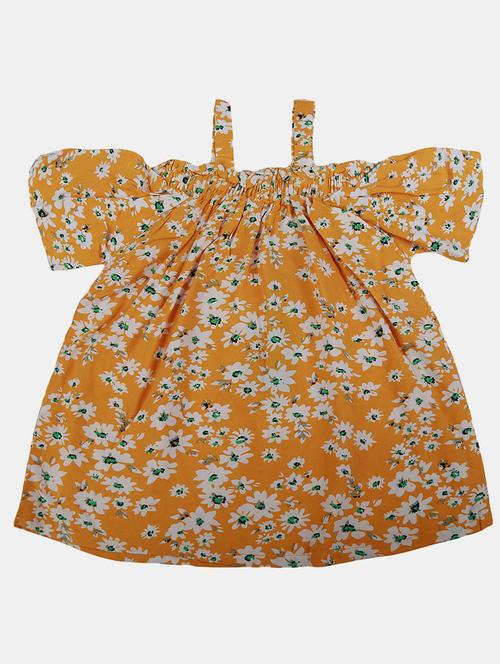 kids gold floral printed regular top - 20814278 - Very Small Image - 1
