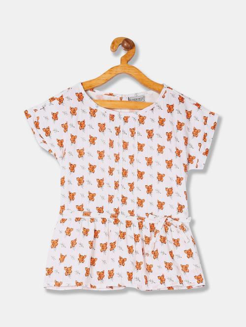 kids white printed regular top - 20814320 - Very Small Image - 1