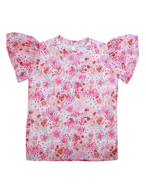 kids white floral printed regular top - 20814366 - Very Small Image - 1