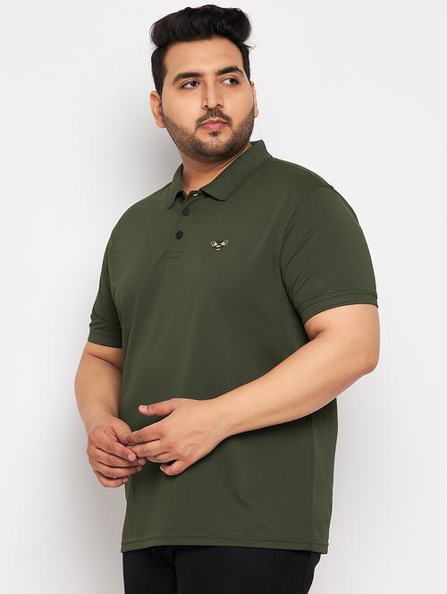 olive polyester plain tshirt - 20814495 - Very Small Image - 1