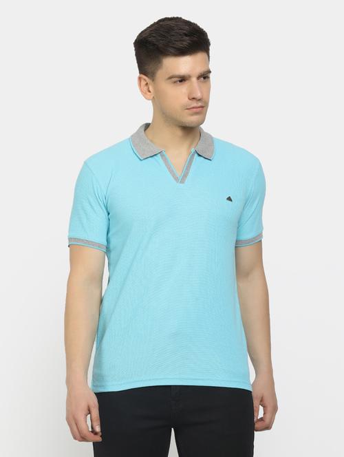 turquoise cotton plain t-shirt - 20814744 - Very Small Image - 1