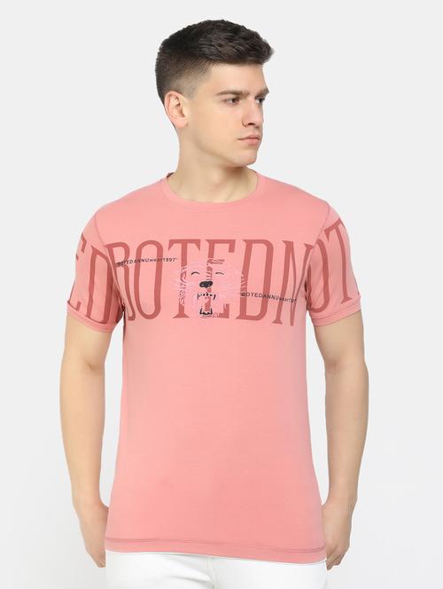 pink cotton chest print tshirt - 20814749 - Very Small Image - 1