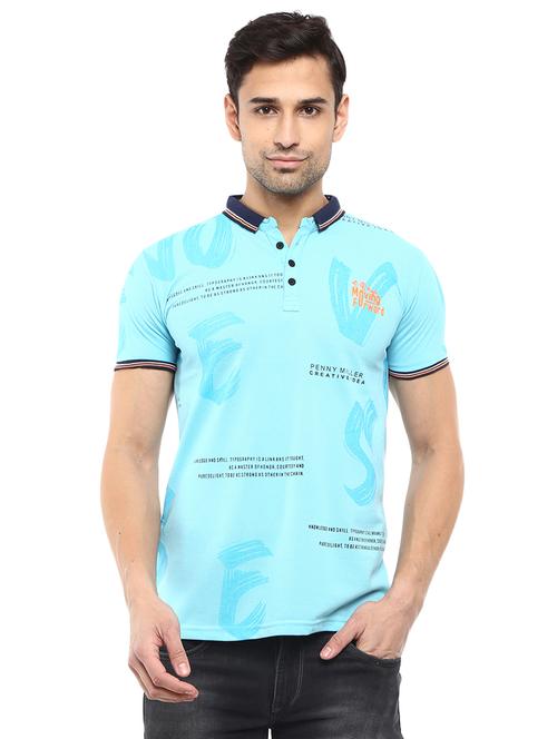 men polo neck front print t-shirt - 20814776 - Very Small Image - 1