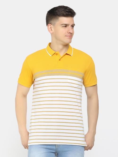 yellow cotton striped t-shirt - 20814783 - Very Small Image - 1
