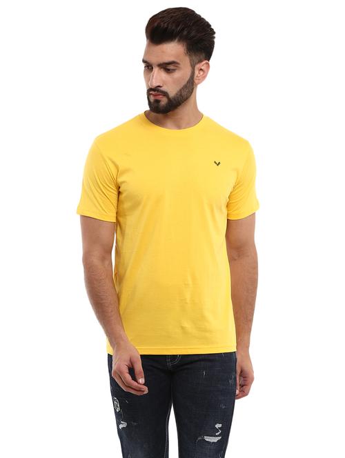 yellow cotton plain t-shirt - 20814941 - Very Small Image - 1