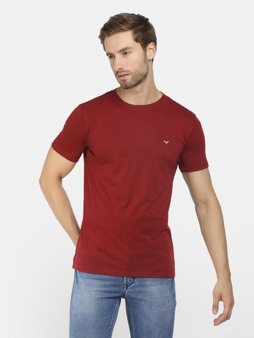 maroon cotton plain tshirt - 20814992 - Very Small Image - 1