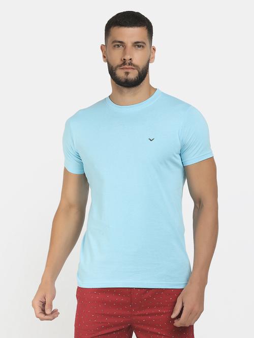 light blue cotton plain t-shirt - 20815000 - Very Small Image - 1