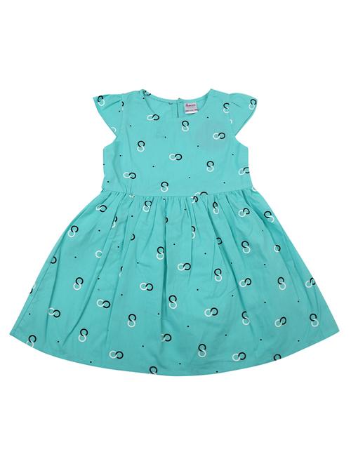 girls light blue printed frock - 20815118 - Very Small Image - 1