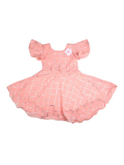 girls pink checkered frock - 20815213 - Very Small Image - 1