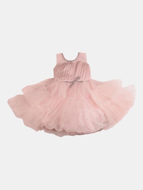 kids pink self design frock - 20815240 - Very Small Image - 1