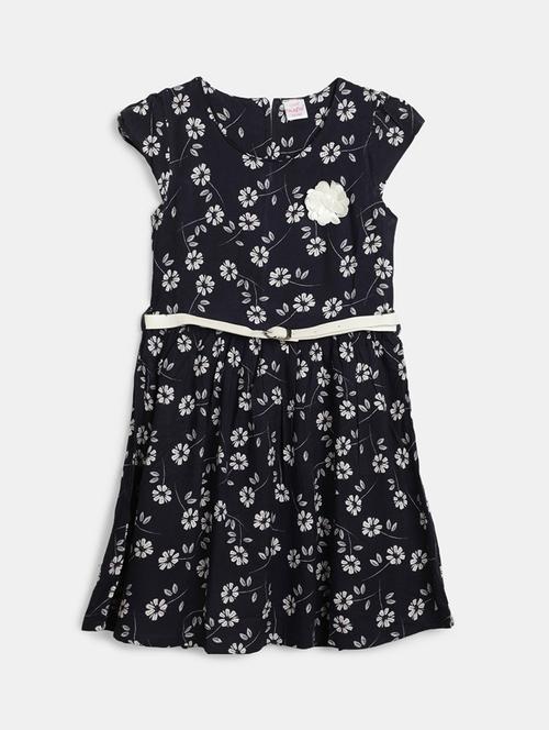 kids navy blue printed frock - 20815246 - Very Small Image - 1