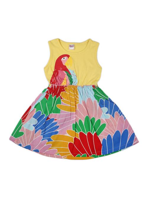 yellow printed frock - 20815304 - Very Small Image - 1
