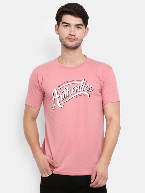 pink cotton chest print tshirt - 20815313 - Very Small Image - 1