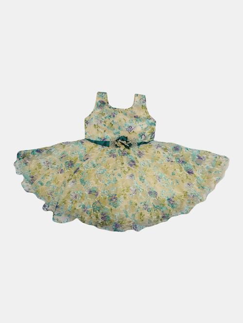 kids yellow printed frock - 20815359 - Very Small Image - 1