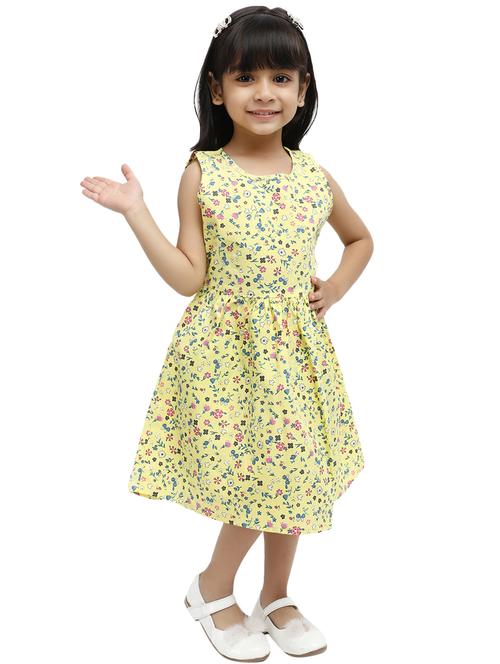 girls floral print cotton frock - 20815432 - Very Small Image - 1