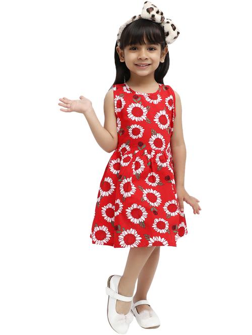 girls floral print cotton frock - 20815460 - Very Small Image - 1
