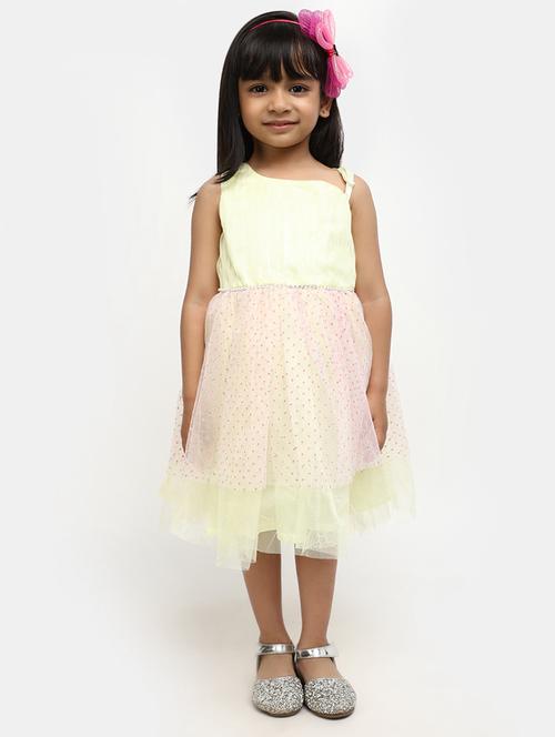 yellow self-designed frock - 20815483 - Very Small Image - 1