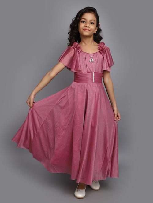 girls pink embellished frock - 20815536 - Very Small Image - 1