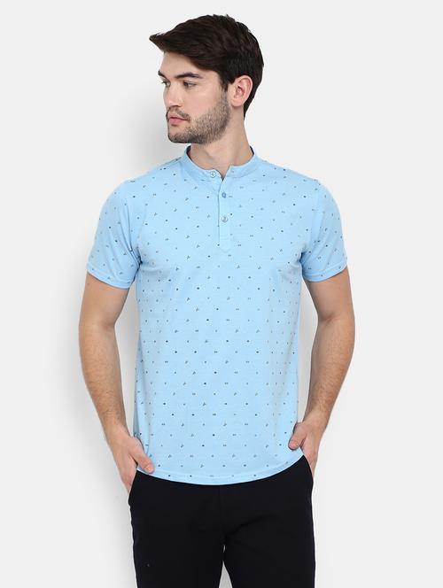 blue cotton all over print t-shirt - 20815555 - Very Small Image - 1