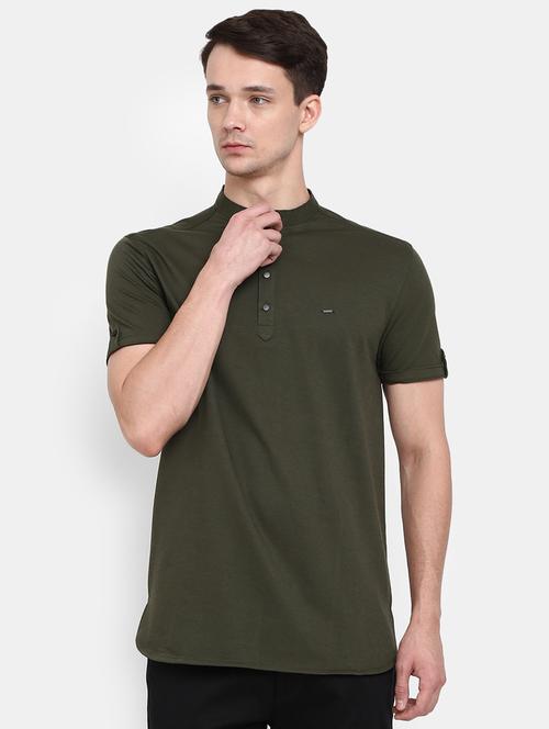 olive cotton plain t-shirt - 20815657 - Very Small Image - 1