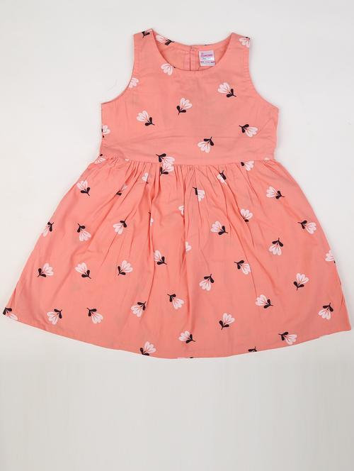 girls floral print cotton frock - 20815714 - Very Small Image - 1