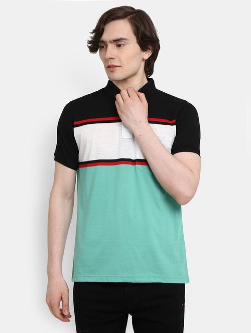 green cotton color block t-shirt - 20815761 - Very Small Image - 1
