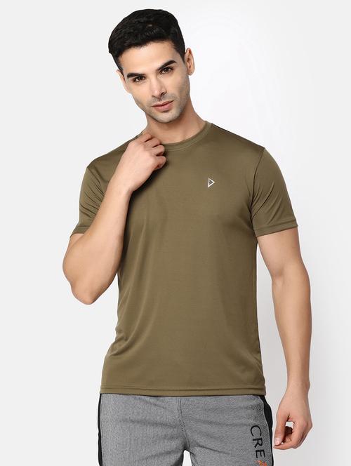 olive polyester plain t-shirt - 20815909 - Very Small Image - 1