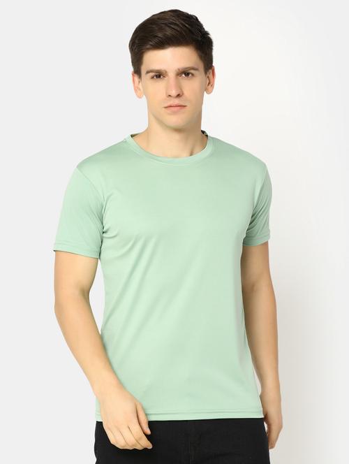 light green polyester plain t-shirt - 20816164 - Very Small Image - 1
