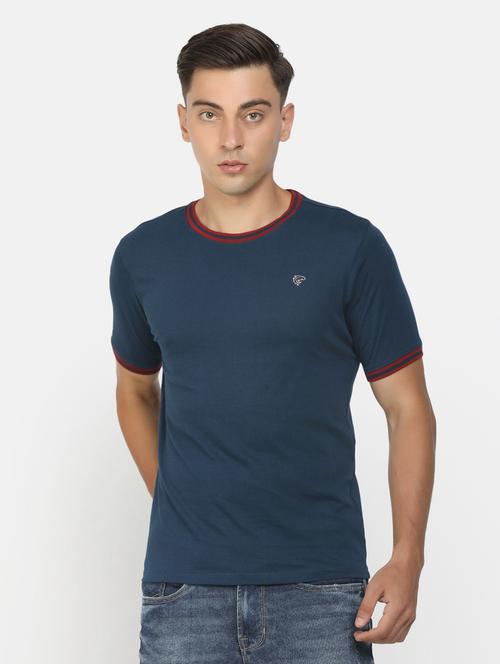 navy blue cotton plain tshirt - 20816264 - Very Small Image - 1