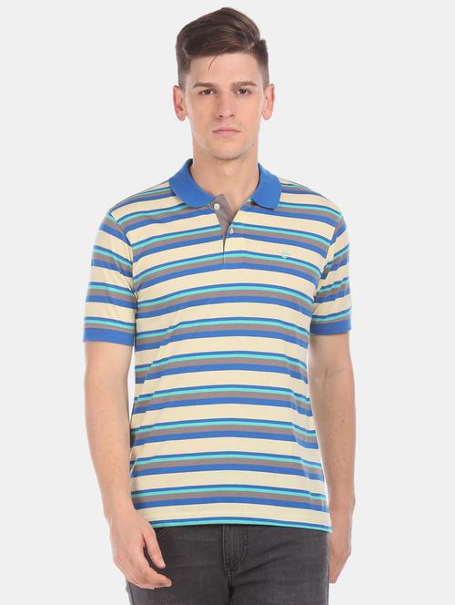 men polo neck striped t-shirt - 20816415 - Very Small Image - 1