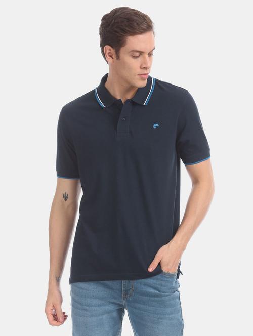 navy blue cotton plain tshirt - 20816527 - Very Small Image - 1