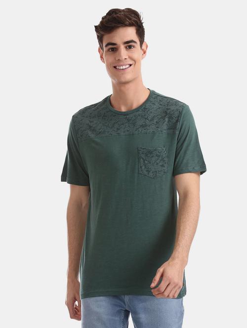green cotton chest print tshirt - 20816574 - Very Small Image - 1