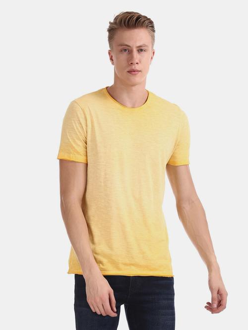 yellow cotton plain t-shirt - 20816743 - Very Small Image - 1