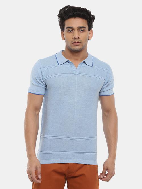 ai aqua cotton self design t-shirt - 20816783 - Very Small Image - 1