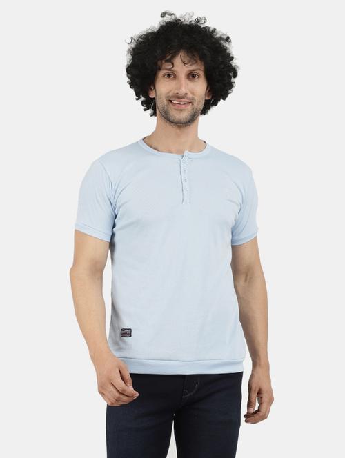 light blue cotton plain t-shirt - 20816861 - Very Small Image - 1