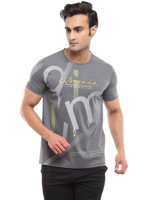 men front print cotton t-shirt - 20817055 - Very Small Image - 1
