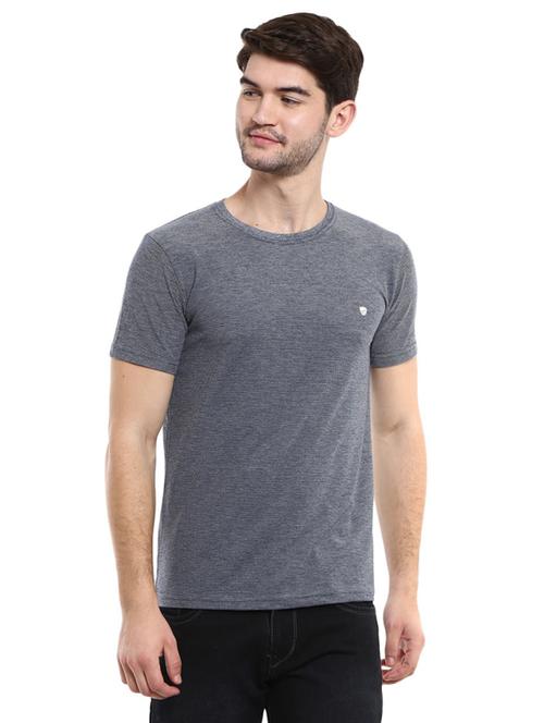 grey cotton self design t-shirt - 20817134 - Very Small Image - 1
