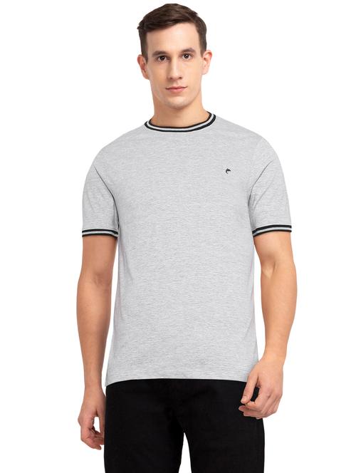 grey cotton chest print tshirt - 20817162 - Very Small Image - 1