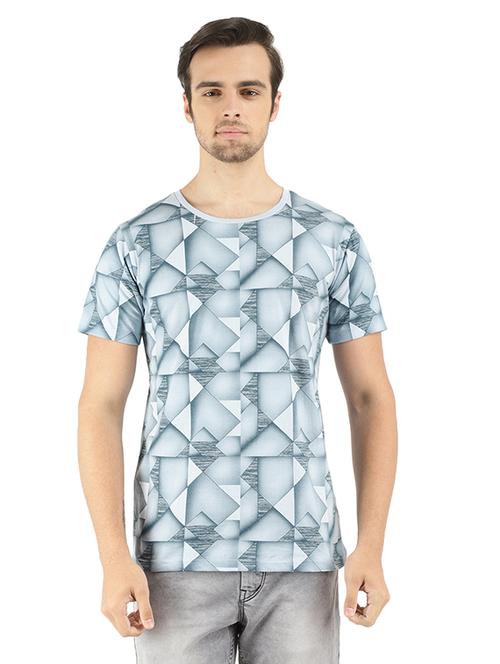 blue cotton chest print tshirt - 20817168 - Very Small Image - 1