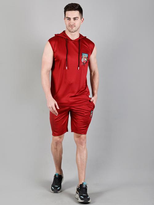 red polyester coord set - 20817326 - Very Small Image - 1