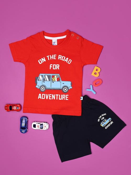 kids cotton shorts twin set - 20817429 - Very Small Image - 1