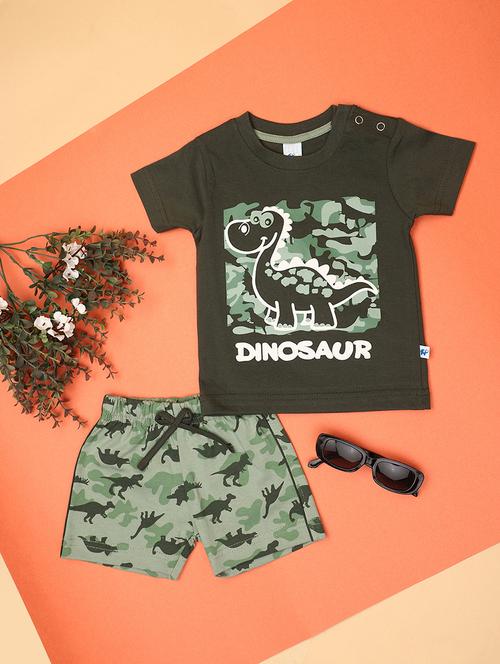 kids printed cotton shorts twin set - 20817431 - Very Small Image - 1