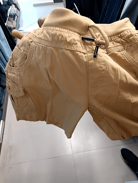 khaki twill shorts & three fourth - 20817439 - Very Small Image - 1