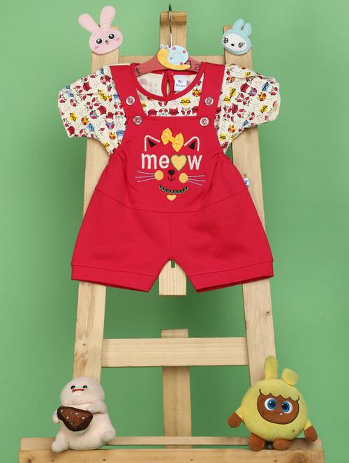 fuchsia cotton dungarees twin sets - 20817458 - Very Small Image - 1