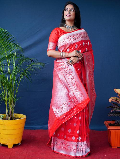 red self design kanjivaram saree - 20821875 - Very Small Image - 1